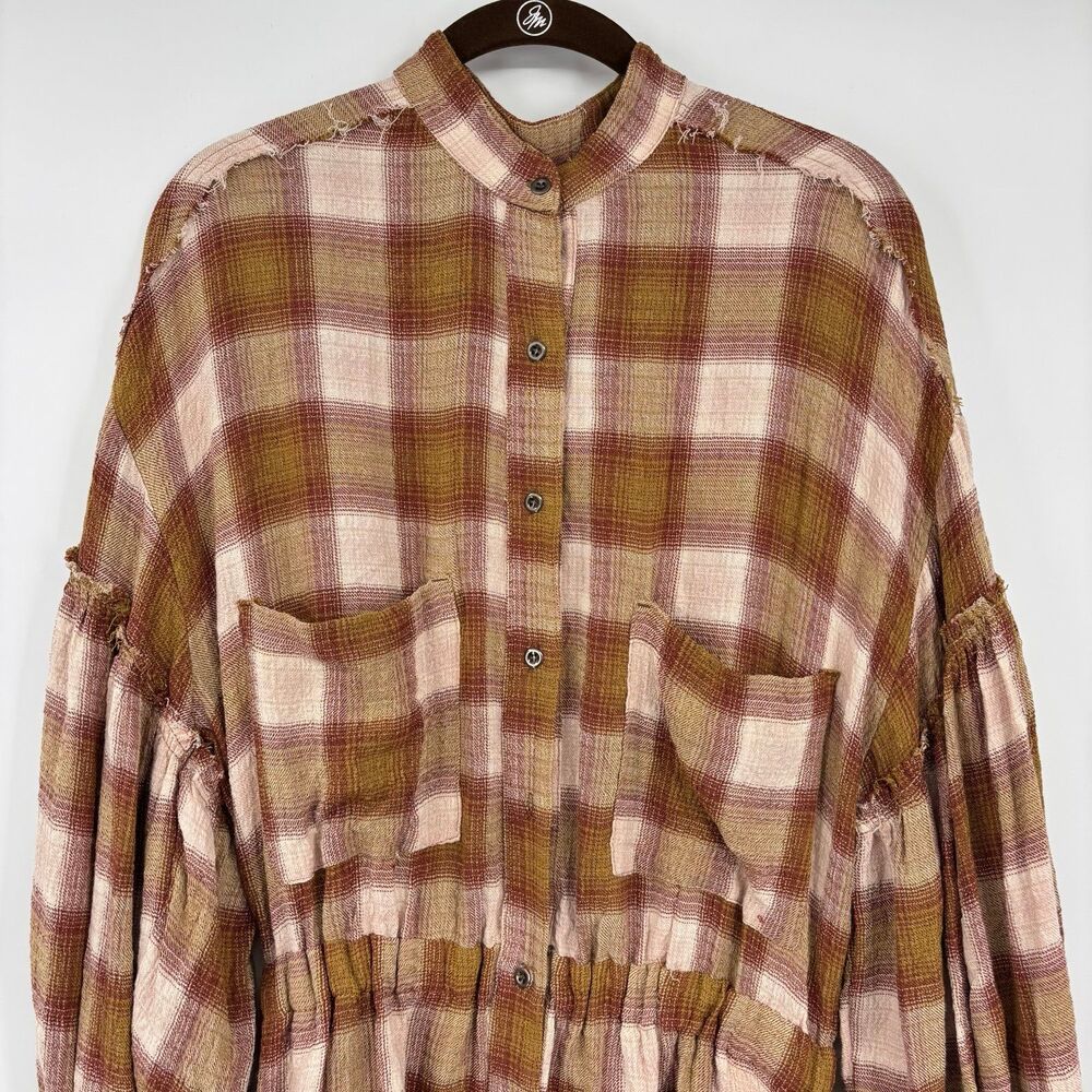 Free People By The Way Plaid Mini Dress - Picture 5 of 12